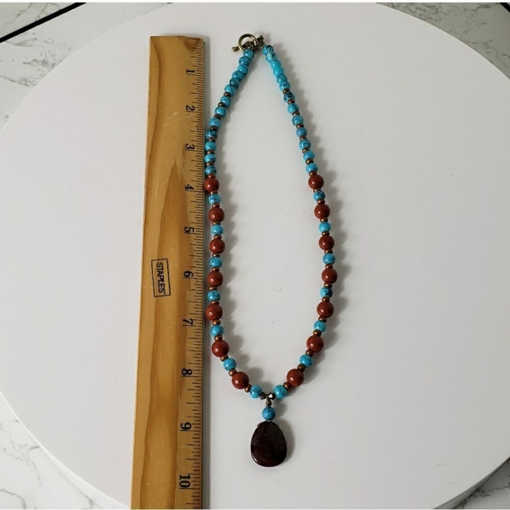 ARTISAN Southwest Jasper & Glass Beaded Necklace - Picture 7 of 7